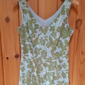 Garnet Hill Fitted Flower Print Dress 4 petite